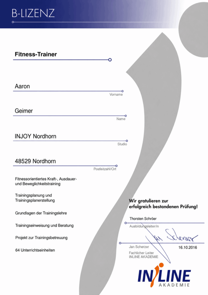 Fitnesstrainer B-Lizenz